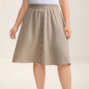 BloomChic Tan A-Line Skirt
